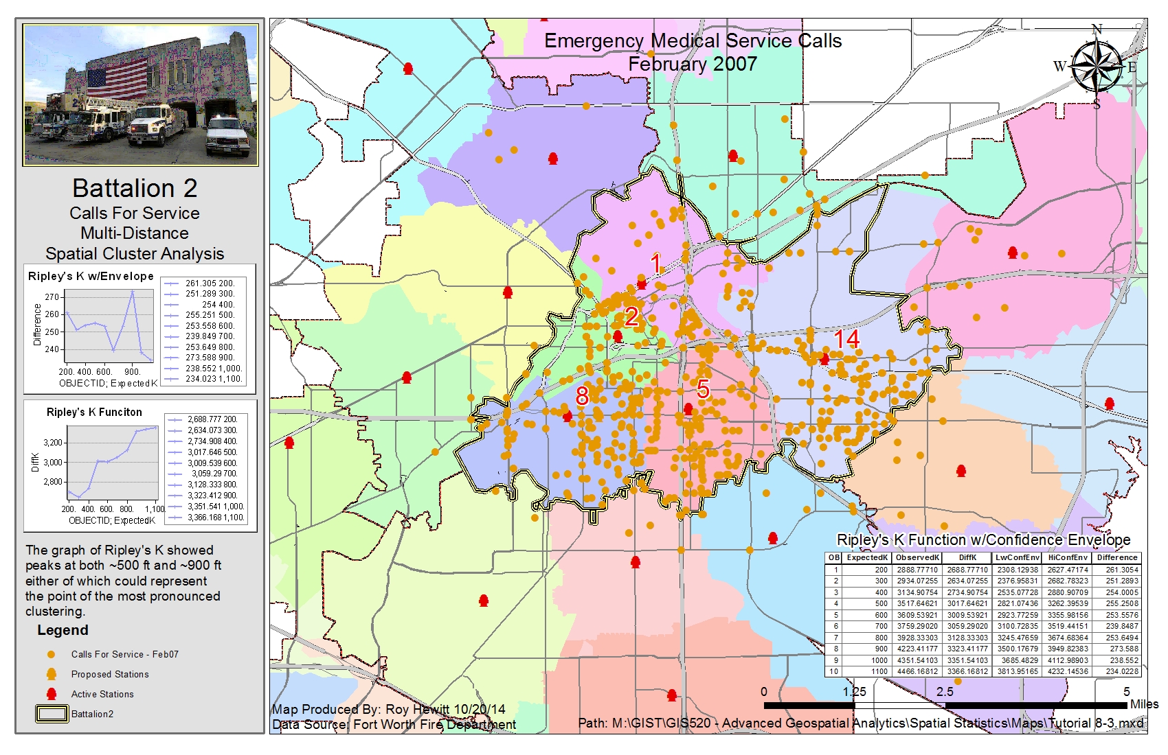 Map of EMS call Cluster Analysis