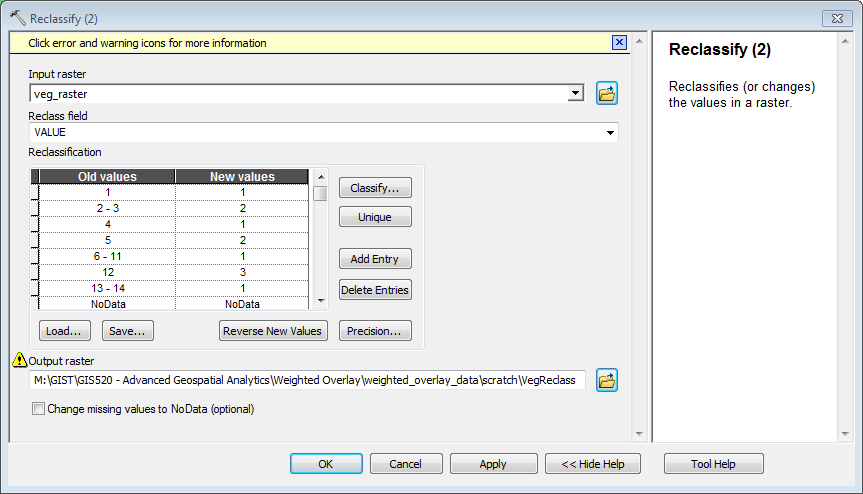 Vegetation Reclassification